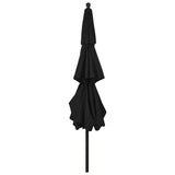 3-Tier Garden Parasol with Aluminium Pole Black 3.5 m 313882