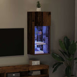 Wall-mounted TV Cabinet with LED Old Wood 40.5 x 30 x 90 cm 882954