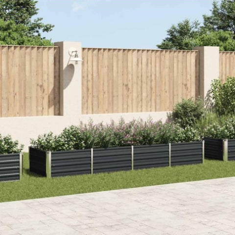 Garden Raised Bed Anthracite 320x80x45 cm Galvanised Steel 45729