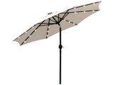 2.7m Patio Garden Umbrella Outdoor Parasol with Tilt Crank and 24 LEDs Lights T3398P318606
