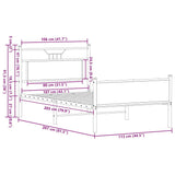 Bed Frame without Mattress Sonoma Oak 107x203 cm Engineered Wood 4106976