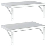 Wall Shelves 2 pcs 50x30 cm Silver Stainless Steel 3214509