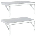 Wall Shelves 2 pcs 50x30 cm Silver Stainless Steel 3214509
