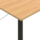 Computer Desk Black and Light Oak 80x40x72 cm MDF and Metal 20557
