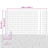 Fence with Posts Grey 1.2 x 25 m Steel 3336113