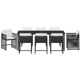 Garden Dining Set 9 pcs Black Poly Rattan 3380772