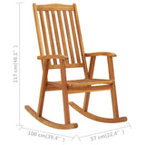 Rocking Chair Brown Solid Acacia Wood Large Durable 311844