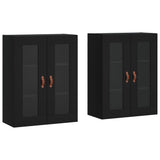 Wall Mounted Cabinets 2 pcs Black Engineered Wood 3197914