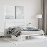 Metal Bed Frame without Mattress with Headboard White 135x190cm 355413