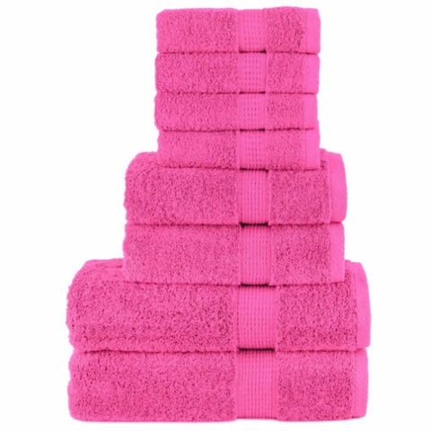8 Piece Premium Towel Set SOLUND Pink 600 gsm 137552
