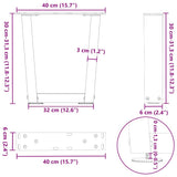 Coffee Table Legs V-Shape 2 pcs Black 40x cm Steel 4012604