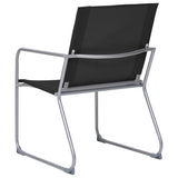 ZNTS 4 Piece Garden Lounge Set Fabric & Steel Black 44352