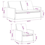 Sofa Set 2 pcs Blue Fabric 3433142