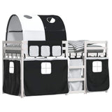 Bunk Bed without Mattress White&Black 90x200 cm Solid Wood Pine 3284021
