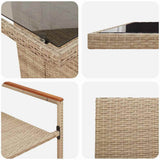 Garden Dining Set 9 pcs Beige Poly Rattan 3365416