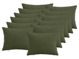 Cushion Cover 12 pcs HEERLEN Green 50 x 50 cm Corduroy 910905