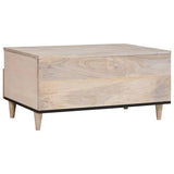 Coffee Table with Shelf White 80 x 54 x 40 cm Solid Acacia wood 4018129