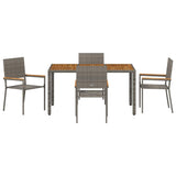 Garden Dining Set 5 pcs Grey Poly Rattan 3365407
