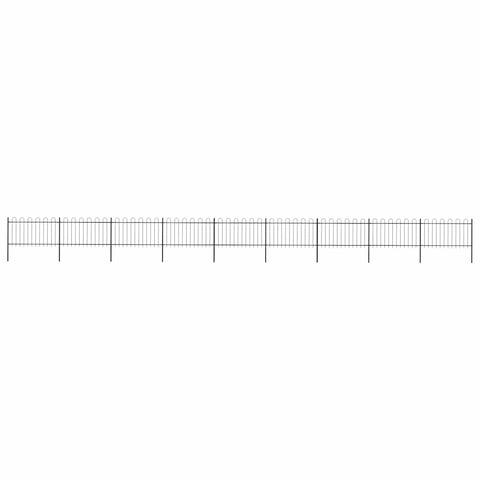 Garden Fence with Hoop Top Steel 1603.5x100 cm Black 277664
