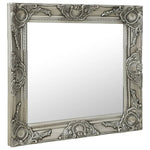 ZNTS Wall Mirror Baroque Style 60x60 cm Silver 320334