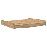 Storage Bed Frame Artisan oak 200 x 200 cm Engineered wood 3335268