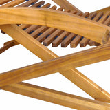 41806 Deck Chair with Footrest Solid Acacia Wood