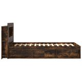 Bed Frame with Storage Smoked Oak 90 x 190 cm Engineered Wood 3433443