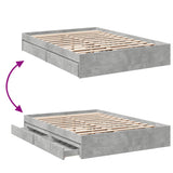 Bed Frame with Drawers without Mattress Concrete Grey 140x190 cm 3280688