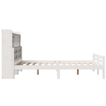 Bookcase Bed without Mattress White 140x200cm Solid Wood Pine 3322264