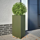 ZNTS Garden Planter Olive Green Triangular 50x43x75 cm Steel 851177