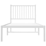 Metal Bed Frame without Mattress with Headboard White 80x200cm 350922