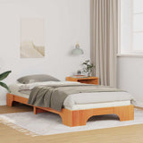 Bed Frame Brown 100 x 220 cm Solid Pine Wood 872919