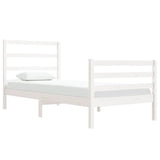 Bed Frame without Mattress White Solid Wood Pine 90x190 cm Single Single 3104972
