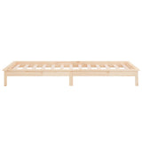 LED Bed Frame without Mattress 75x190 cm Small Single Small Single Solid Wood 820631