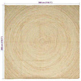 Area Rugs White 300 x 300 cm Jute 42010729