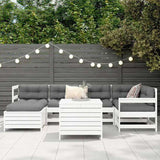 7 Piece Garden Sofa Set White Solid Wood Pine 3250973