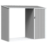Garden Firewood Shed Grey 245x98x159 cm Galvanised Steel 46294
