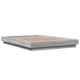 Bed Frame with LED Lights without Mattress Grey Sonoma 120x200cm 3281110