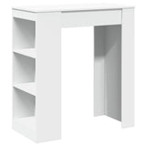 ZNTS Bar Table with Racks White 95x47x103.5 cm Engineered Wood 854382