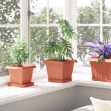 Square Flower Pot 24 pcs Brick Red 20 x 20 x 16 cm Plastic 42020342
