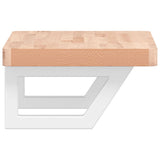Basin Shelf Wall Mounted Steel and Solid Wood Beech 3302326