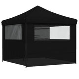 Foldable Party Tent Pop-Up with 4 Sidewalls Black 4004934