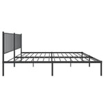 ZNTS Metal Bed Frame without Mattress with Headboard Black 200x200cm 350871