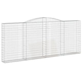 Arched Gabion Baskets 3 pcs 400x30x160/180 cm Galvanised Iron 3146906