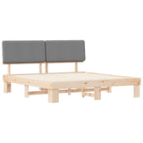 Bed Frame with Upholstered Headboard Light Grey 180 x 200 cm 3398079