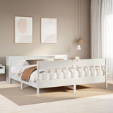 Bookcase Bed without Mattress White 180x200 cm Super King Solid Wood Pine 3323174