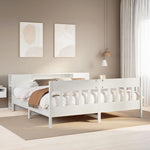 ZNTS Bookcase Bed without Mattress White 180x200 cm Super King Solid Wood Pine 3323174
