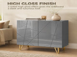 Modern Luxe High Gloss Sideboard, with Hairpin Legs - Grey T3398P553275