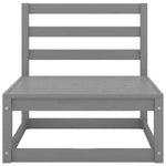 ZNTS 10 Piece Garden Lounge Set Grey Solid Pinewood 3075926