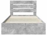 Bed Frame with Drawer Concrete Grey 90 x 190 cm Engineered Wood 3412023